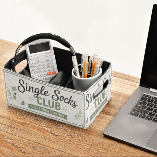 Storage Baskets Felt Foldable Storage Cube Shelf Bins Organizer Box for Kids Toys Office Bedroom Closet Babies Nursery 2-Pack (Single Socks Club) - color: Socks Club