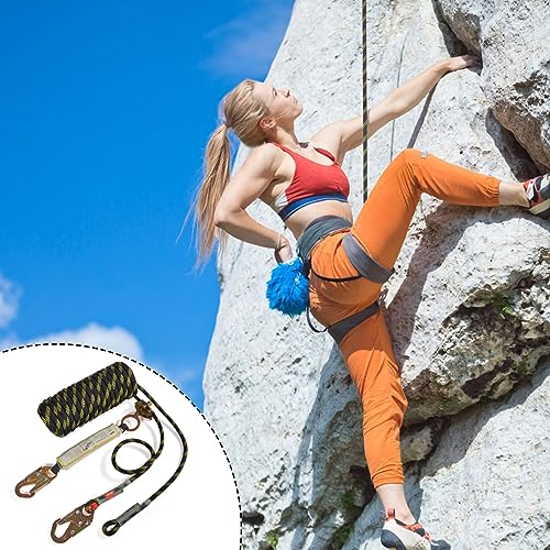 VEVOR Vertical Lifeline Assembly, 0.55'' x 25' Fall Protection Rope with 30 KN Breaking Tension, Polyester Roofing Rope with Steel Snap Hooks, Rope Grab, and Shock Absorber, ANSI Compliant - size: 25FT