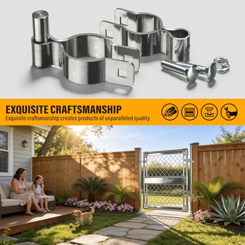 2 Pack 1-5/8" x 1-3/8" Chain Link Fence Gate Hinge, 304 Stainless Steel Heavy Duty Male Female Post Hinges with Bolts and Nuts - color: 1-5/8", size: 1-3/8"