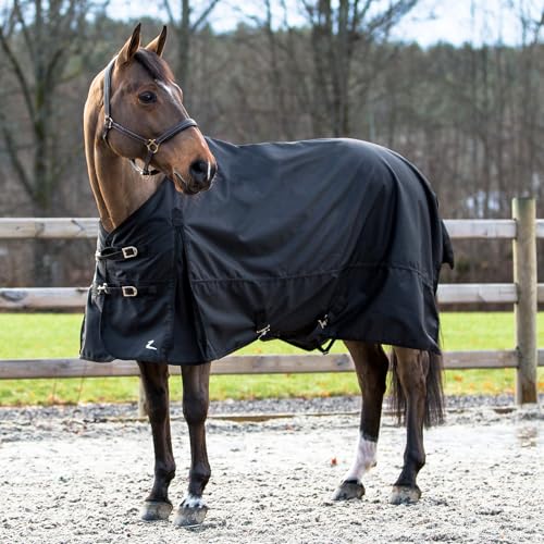 HORZE Nevada 1200D Waterproof Turnout Sheet - Black - Size: 57 - size: 56 in