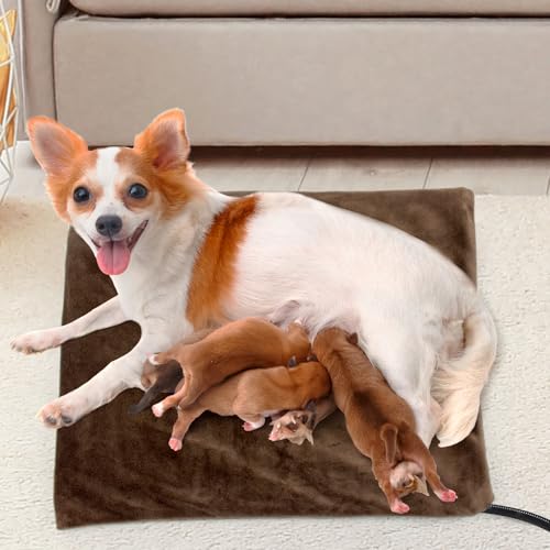 NAMOTEK Pet Heating Pad, Waterproof Heated Mat with Chew Resistant Cord Safe Electric Auto Constant Temperature Heating Pad for Dogs and Cats Indoor Warming Pad 19.7" x15.7" - size: 19.7"x15.7"