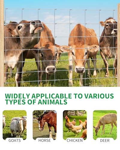 Hinge Knot Livestock Fencing for Cattle Goats Sheep Hog, Heavy Duty Durable Metal Field Fence for Pasture Yard Garden | Hinge Knot Livestock Fencing for Cattle Goats Sheep Hog, Heavy Duty Durable Metal Field Fence for Pasture Yard Garden