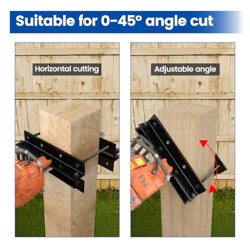 Muzata Reciprocating Saw Guide Attachment for Cutting 4x4 Wood Posts M038 | Suitable for 0-45 Degree Cuts, Adjustable for Different Cutting Heights, Essential Tools Included, Hassle-free Installation - size: 4×4"