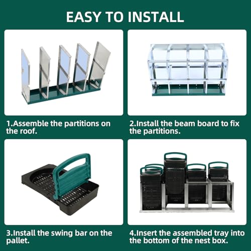 Chicken Nesting Box, 10 Hole 2 Layer Hen Nest Boxes, Roll Away Eggs Laying Boxes,Cleanable Pull Out Hen Roosting Boxes - size: Green- 10 compartment