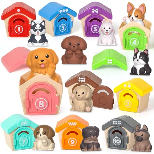 Letapapa Toddler Toys for 1-3 Year Old, Montessori Toys Themed Dog for Baby | Educational Counting, Matching & Sorting Toys Activities, Christmas Birthday Gifts for Baby Boy Girl 12-18M Fine Motor Skills - style: PUPPY