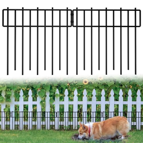 Heavy-Duty Garden Animal Barrier Fence - 3.75mm Thick, 1.2" Small Gap, 10 Pack Rustproof No Dig Panels for Yard, Garden, Dogs, Cats, Rabbits, Flower Beds,Patio, Deck, Vegetable Beds, Outdoor Enclosure - size: 10.83 ft(L) X 13 in(H), 10 Pack
