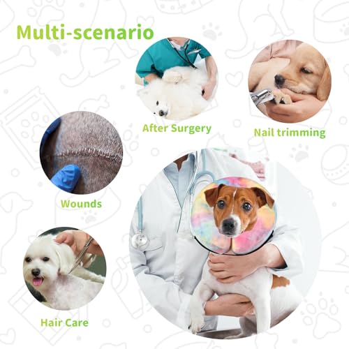 Dog Neck Collar Recovery E-Collar Alternative, Dog Donut Collar After Surgery for Dogs and Cats(Pink Blue, XL) - color: Pink Blue, size: X-Large
