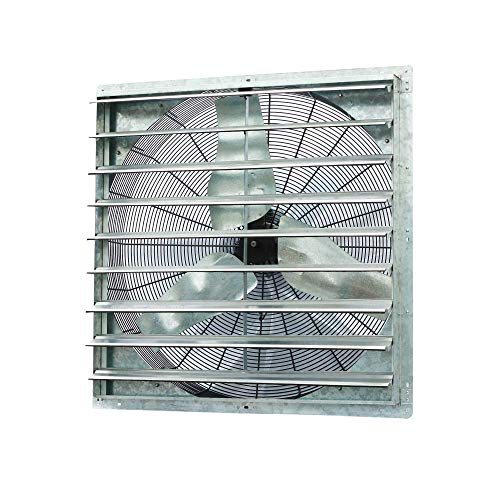 Iliving - 36" Wall Mounted Shutter Exhaust Fan - Automatic Shutter - Single Speed - Vent Fan For Home Attic, Shed, or Garage Ventilation, 6128 CFM, 9000 SQF Coverage Area, Silver (ILG8SF36S)