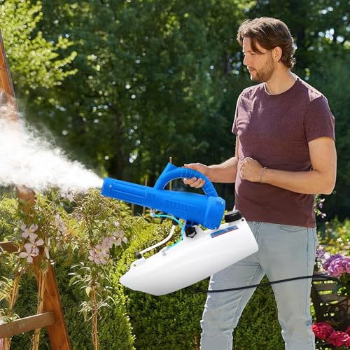 5L(1.3 Gallon) Tank, Portable Electric ULV Cold Fogger 700W Adjustable Flow Fine Mist Sprayer with Long 17ft Power Cord for Home, Garden, Cleaning,