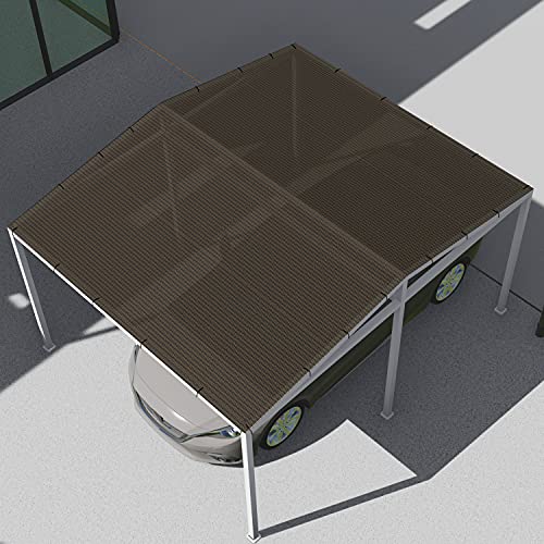 E&K Sunrise 12' x 2' Sun Shade Fabric Roll Outdoor Sun Shade Cloth Pergola Cover for Backyard Garden Patio Deck Greenhouse (Brown)