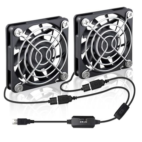 2 Packs Wathai 60mm x 10mm USB Computer Fan 5V with Speed Control for DIY | Variable Speed 5V USB Cooling Fan for Electronics Thin Slim Mini PC Case USB Powerful micro fans 60x60x10mm - size: 60x10mm (5V)