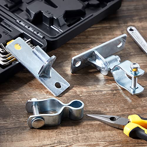 4 Pcs 1-3/8" Heavy Duty Wall Mount Gate Hinge Chain Link Gate Hinge with 5/8'' Pin Pipe Fence Pressed Steel Chain Link Fence Frame Outdoor Hardware