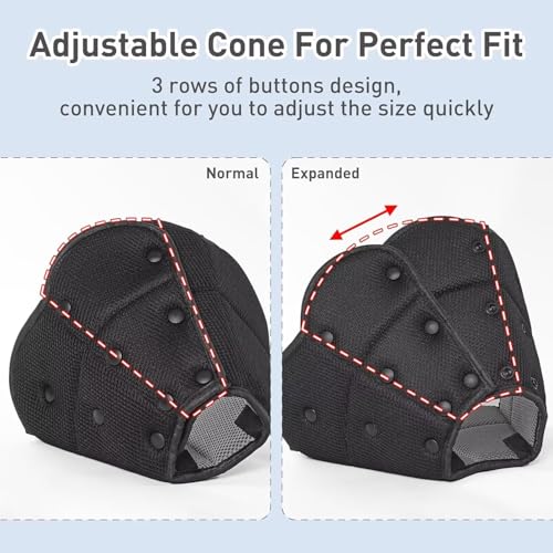 Soft Dog Cone for Dogs,Breathble Adjustable Dogs Recovery Collar | Protective Elizabethan Cones,E Collar Alternative to Stop Licking,Comfortable Dog Cones,Black,S - color: Black, size: S(Neck Girth:9.45"-11.81")