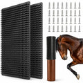 2 Pack Middle Livestock Scratching Post Pads.Horse Scratching Brush | 21.65" x19.68" Horse Cow Scratching Post,Horse Grooming,Designed for horses, cows, cattle, pigs, and dogs - size: M