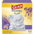 Glad ForceFlex Tall Kitchen Trash Bags, 13 Gal, Gain Lavender with Febreze, 110 Ct (Pack May Vary) - size: 110 Count (Pack of 1)