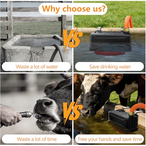Automatic Livestock Water Trough Float Valve with Copper Connector & Ptfe Tape, Water Level Auto Control Stock Tank Float Valves for Cattle, Horse, Sheep Stock, Farm Animal, Pool, Pond (1 Pack)