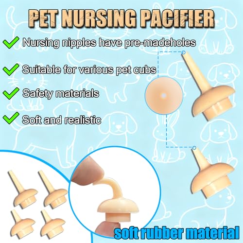 Puppy Kitten Bottle Feeding Kit, Newborn Baby Dog Cat Rabbit Feeding Bottles with Nipples Feeder Pet Nursing Kit