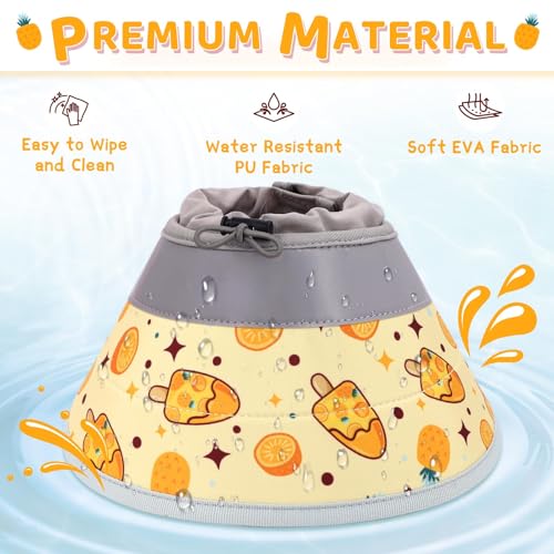 Cat Cone Collar Soft to Stop Licking, Adjustable, Foldable Lightweight Kitten Cones After Surgery Recovery for Cats & Kittens, Cat Cone Alternative, Easy Eating (Orange, M) - color: Orange, size: M