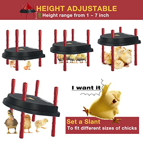 Chick Brooder Heating Plate with Comfort Feathers, Chicken Coop Warmer Pad Adjustable Height Poultry Incubator Heater Plate, Warms Up to 20 Chicks - 13 Watts (15" x 13")