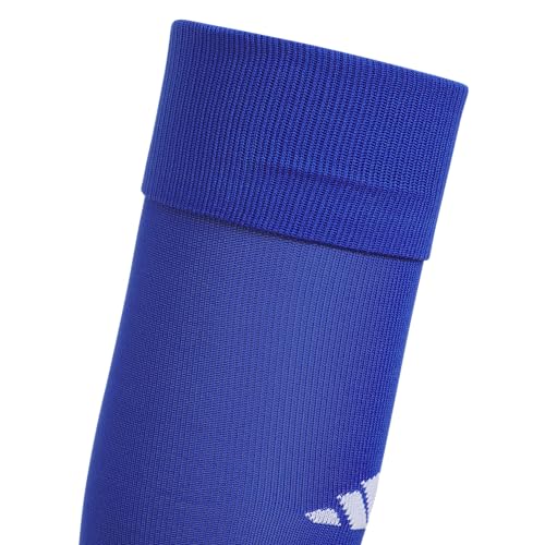 adidas Unisex Metro Soccer Socks or Calf Sleeves (1 Pair) Over-the-Calf | Unisex, 1-Pack, Cushioned Impact Zones, Moisture-Wicking, Calf Compression, Versatile Layering, Game & Practice Ready - color: Team Royal Blue/White/Calf Sleeve, size: Medium, style