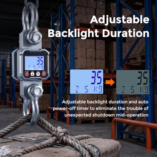 Crane Scale 11000lb Hanging Scale with Peak Hold & Remote | Heavy Duty Digital Hoist Scale for Livestock, Industrial Use, OIML III Accuracy, kg/lb Switchable, Adjustable Auto Off Timer - size: 5000kg/ 11000lb