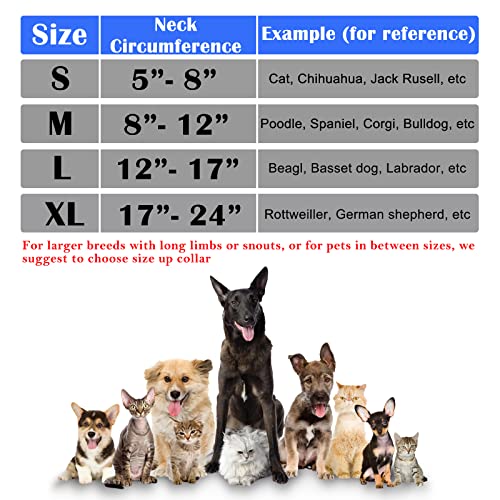 Inflatable Dog Cone Collar for After Surgery, Soft Adjustable Blow up Donut E-Collar for Small Medium Large Dog and Cats - color: Watermelon, size: X-Large (Neck: 18"-24")