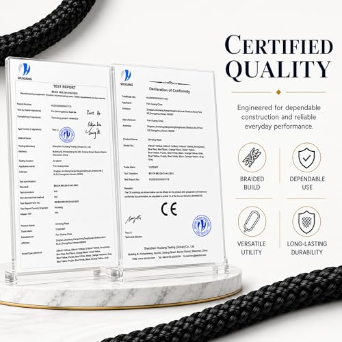 Double Braided Polyester Arborist Rope (1/2 inch X 100 feet) High Strength Bull Rope for Tree Work Climbing Securing Sailing Swing, Black - size: 1/2 inch X 100 feet