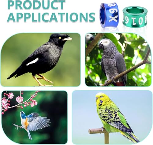 Bird Ring Leg Bands Aluminium Leg Rings Identify Band for Hibiscus Birds, Parrots, Peonies,etc.Mixed Colors 50 PCS Per Pack（ID 4.7MM） - size: ID4.7MM