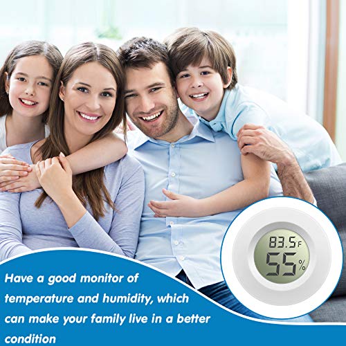 Weewooday 20 Pcs Mini Hygrometer Thermometer Digital LCD, White | Monitor Indoor Outdoor Room, Humidity Meter Temperature Gauge for Greenhouse Garden Reptile Incubator Cellar,℉ or ℃ - size: White