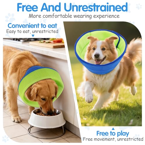 Upgraded Soft Dog Cone Collar for Post-Surgery Recovery – Adjustable Elizabethan Alternative to Stop Licking, Lightweight Breathable Mesh, Fits Most Breeds (S) - size: S