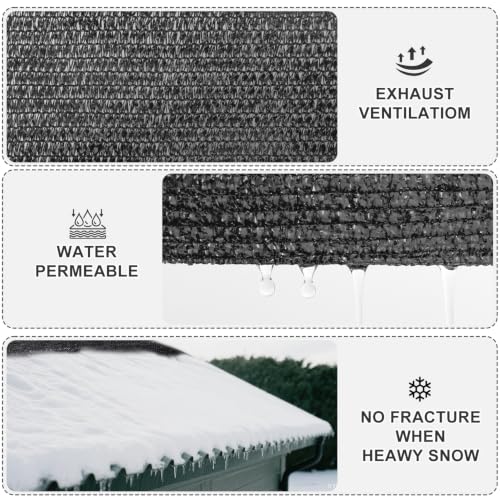 SUNNY GUARD Sun Shade Cloth, 12 x 20 FT Black HDPE Mesh | 85-95% Breathable shade cover creates a cooler space for plants, vegetables, greenhouses, patios, chicken coops, and kennels - color: 90 SHADE-BLACK, size: 12 FT x 20 FT