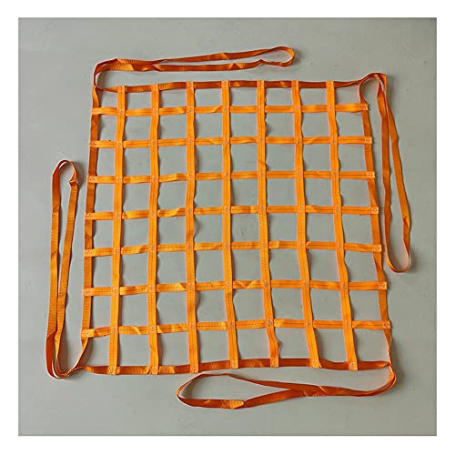 Flat Nylon Sling Hoisting Net, Loading &Unloading Heavy Objects 10cmSquare | Mesh Tear Resistance for Construction Rigging Moving Towing Hoisting Work Gear, Safety Lifting Net Straps