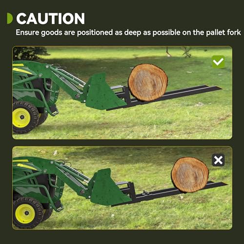 AUTOSAVER88 43" 2000lbs Clamp on Pallet Forks for Skid Steer Tractor Bucket | Adjustable Stabilizer Bar From 18" to 34", Heavy Duty Steel, Quick Attach Design, 45% Thicker Upgraded Wall - size: 43 Inch 2000LBS w/bar