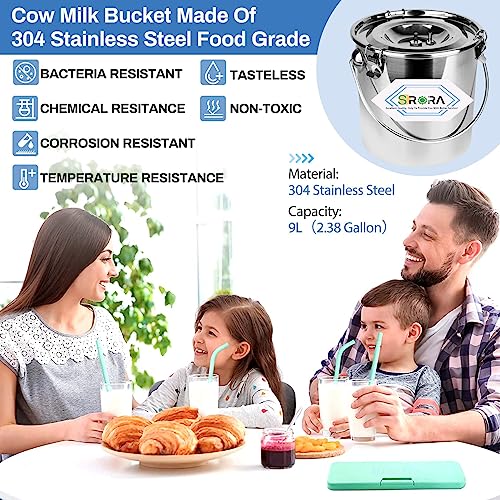 9L Cow Milking Machine, Rechargeable Battery Adjustable Pulse Vacuum Electric Cow Milking Machine,Portable Milking Machine,Individual Pulsation Adjustment, Udder Protection - size: 9L Cow