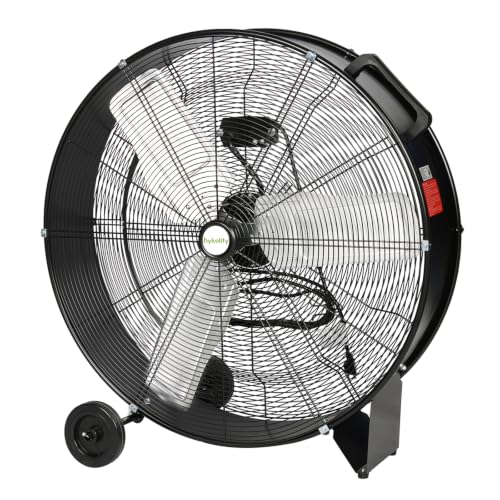 hykolity 30 inch High Velocity Drum Fan, 2-Speed Heavy Duty Industrial Shop Fan Up to 9300 CFM, Commercial Floor Fan for Warehouse, Workshop, Garage and Basement, Black - size: 30 Inch