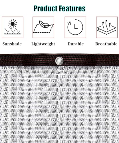 Reflective Aluminet Shade Cloth with Grommets,Durable Mesh Tarp,40% 13'x13' | Heavy Duty UV Resistant Shade Cover for Garden, Patio, Car Parking, Camping, Kennel, Chicken Coop, Greenhouse - size: 13FT X 13FT - 40%