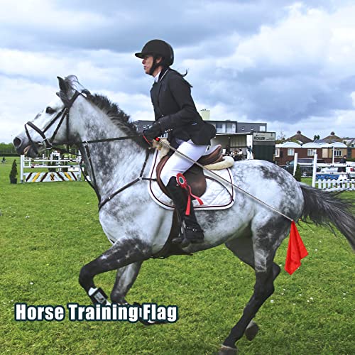 4pcs Horse Training Flag, 17.1x17.1inch | 5.25 Feet Red Retractable Telescopic Flag Poles with Horse Flag Horse Training Equipment (Four Colors)