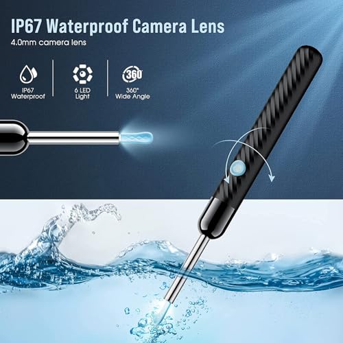 LEIPUT Ear Wax Removal - Earwax Remover Tool with 8 Pcs Ear Set - Ear Canal Cleaner with 1080P Camera - FSA HSA Eligible - Ear Cleaning Kit with 6 Ear Spoon - Ear Camera for iOS & Android (Black) - color: Black