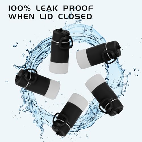 Volhoply 14oz KIds Insulated Stainless Stee Water Bottle with Straw Lid and Silicone Boot,BPA-Free Easy Use for Boys&Girls,Double Wall VacuumLeakproof Bottles(Black,1) - color: Black
