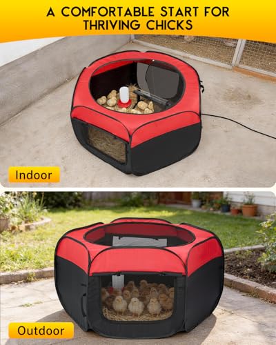 Magicfly Brooder Box for Chicks Starter Kit with 15 x 11 Inch Heating Plate | Chicken Brooder Tent with Chicken Perch, Feeder & Waterer, Holds Up to 15 Chicks, Duck, Quail - color: Complete Starter Kit(Heating Plate Included)