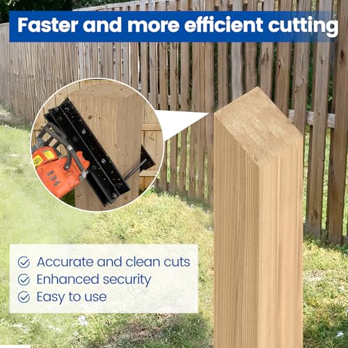 Muzata Reciprocating Saw Guide Attachment for Cutting 4x4 Wood Posts M038 | Suitable for 0-45 Degree Cuts, Adjustable for Different Cutting Heights, Essential Tools Included, Hassle-free Installation - size: 4×4"