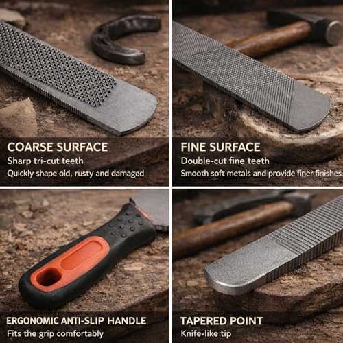 8 Inch Hoof Rasp,Farrier Rasp File,Horseshoe File with Rubber Handle,Farrier File Tool,Mini Rasp Hoof File Equine Hoof Rasp for Horses,Pig Hoof File,Goat Rasp