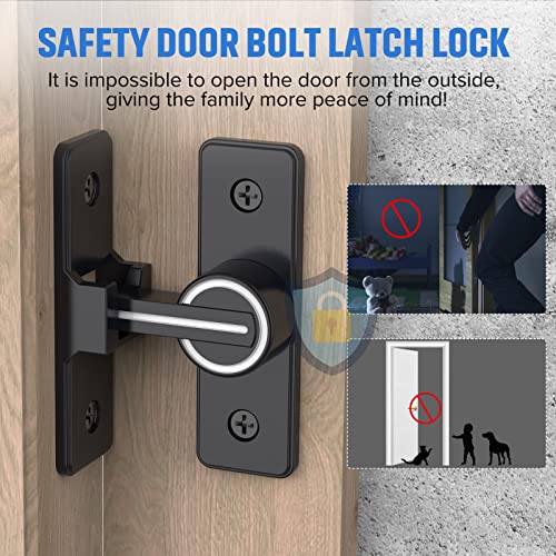 90 Degree Barn Door Lock, Heavy Duty Locks, Luminous Black-2 Pack | Flip Sliding Gate Latches for Garden, Bathroom, Garage & Sliding Doors - size: 2 Pack Luminous Black