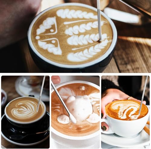 Milk Frothing Pitcher, Espresso Steaming Pitcher 12oz,Espresso Machine Accessories,Stainless Steel Milk Coffee Cappuccino Barista Steam Pitchers Milk Jug Cup with Decorating Pen Latte Art - size: 12 Ounces