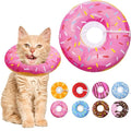 Seyezo Cat Cone Collar Soft, Adjustable Cat Recovery Collars Spay Cones to Stop Licking, Cute Donut E Collar After Surgery, Anti-Lick Recovery Elizabethan Collar for Kittens (Donut Pink, Small) - color: Donut Pink, size: Small