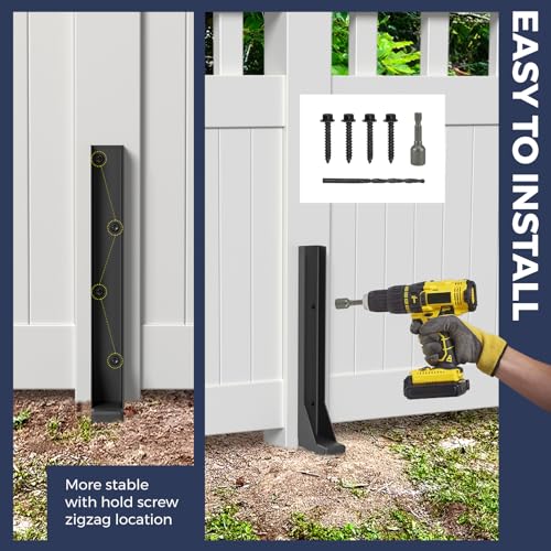 4 Pack Fence Post Repair Kit 1/8" Thickened Anchor Spike for 4x4/6x6 | 1/8" Thickened Carbon, Heavy Duty Fence Post Anchor Ground Spike, Repair Tilted, Broken 4x4/6x6 Wood Fence Post