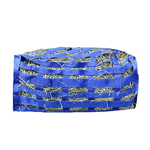Horse Tough Super Tough Bottom Three Sided Slow Feed Hay Bag Opening 3" X 3" Size 22" X 25.5" X 9" - color: Royal Blue