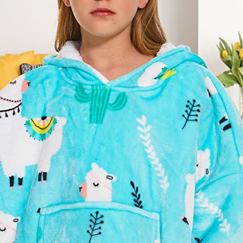 THREE POODLE Wearable Blanket Hoodie, Glow in The Dark Oversized Hoodie Blanket, Sherpa Hooded Blanket Sweatshirt for Adults Women Men Kids, Cozy Gifts - color: Alpaca, size: Kids