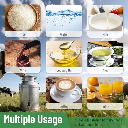 Milk Can 15L Milk Container 304 Stainless Steel Milk Jug Bucket Wine Pail Bucket Bottle 4 Gallon Container Storage with Faucet & Sealed Lid for Grain Wine Liquid