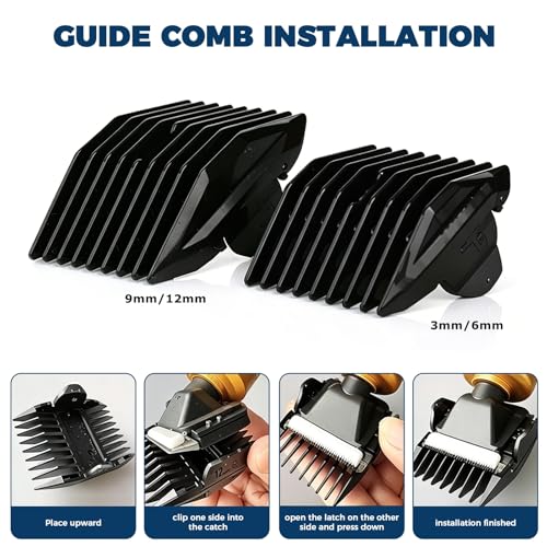 Horse Clippers 200W, Professional Animal Grooming Clippers with 2 Blades, 10ft Cord, Stepless Speed, Low-Noise Electric Clippers for Horses Sheep Goats Dogs